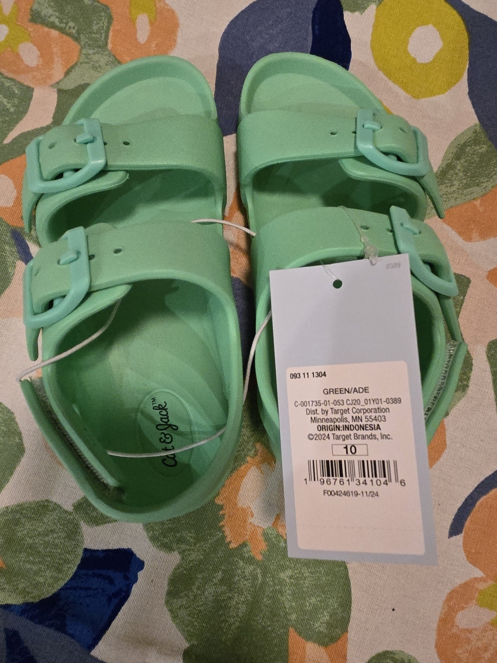 Cat & Jack Mint Green Double-Buckle Sandals